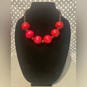 Large wooden beaded necklace